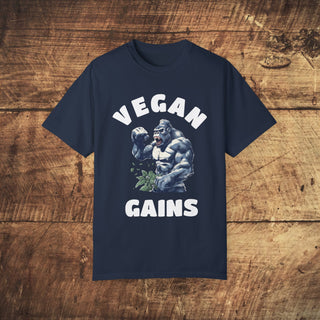 Vegan Gains Garment-Dyed T-shirt Printify