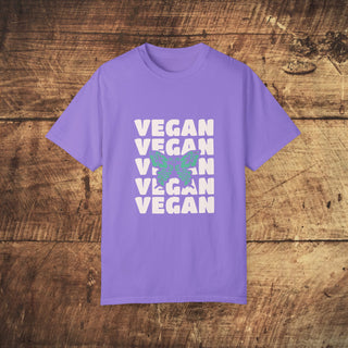 Vegan Butterfly Garment-Dyed T-shirt Printify