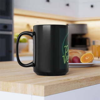 Proud Vegan Black Mug, 15oz