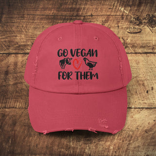 Go Vegan Unisex Distressed Cap Printify