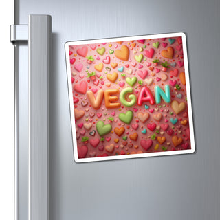 Vegan Hearts Magnet Printify