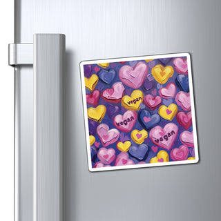 Vegan Hearts Magnet Printify