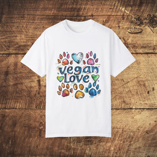 Vegan Love Garment-Dyed T-shirt Printify