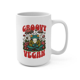 Groovy Vegan Coffee Mug 15oz Printify