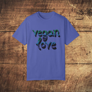 Vegan Love Garment-Dyed T-shirt Printify