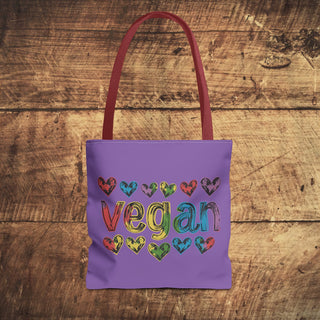 Vegan Hearts Tote Bag Printify