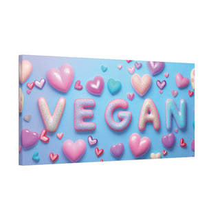 Vegan Hearts Classic Stretched Canvas Printify