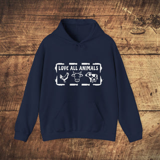 Love All Animals Heavy Blend™ Hooded Sweatshirt Printify