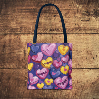 Vegan Hearts Tote Bag Printify