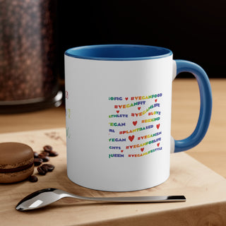 Vegan Hashtags Accent Coffee Mug, 11oz Printify