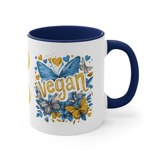 Vegan Butterflies Accent Coffee Mug, 11oz Printify