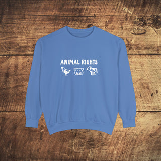 Animal Rights Unisex Garment-Dyed Sweatshirt Printify