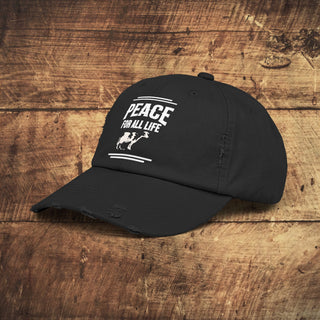 Peace For All Life Unisex Distressed Cap Printify