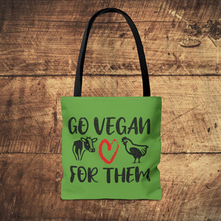 Go Vegan For Them Tote Bag Printify