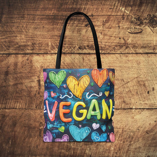 Vegan Hearts Tote Bag Printify