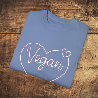 Vegan Heart Garment-Dyed T-shirt Printify