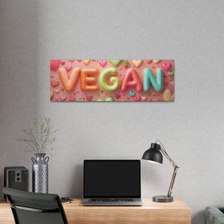 Vegan Hearts Classic Stretched Canvas Printify