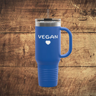Vegan Heart Insulated Travel Mug, 40oz