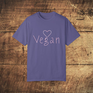 Vegan Heart Garment-Dyed T-shirt Printify