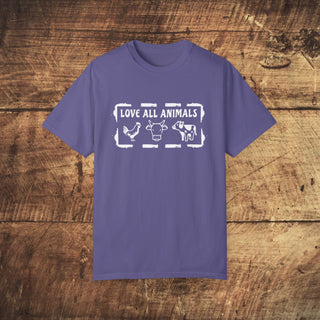 Love All Animals Garment-Dyed T-shirt Printify