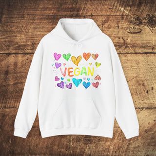 Vegan Hearts Heavy Blend™ Hooded Sweatshirt Printify