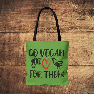 Go Vegan For Them Tote Bag Printify