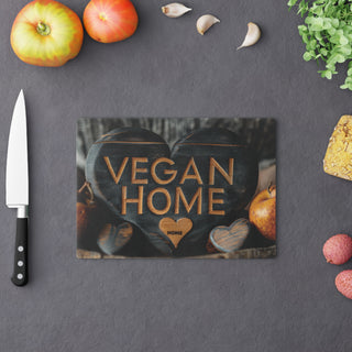 Vegan Home Tempered Glass Cutting Board Printify