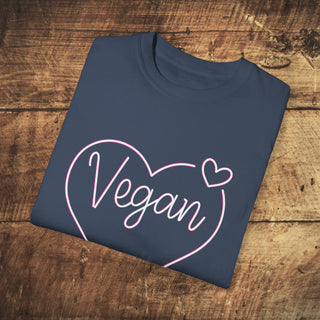 Vegan Heart Garment-Dyed T-shirt Printify