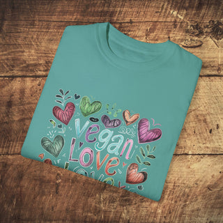 Vegan Love  Garment-Dyed T-shirt Printify