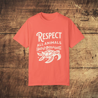 Respect All Animals Garment-Dyed T-shirt Printify