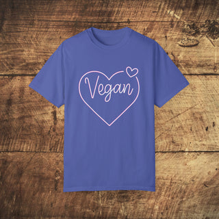 Vegan Heart Garment-Dyed T-shirt Printify