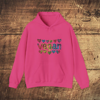 Vegan Hearts Heavy Blend™ Hooded Sweatshirt Printify