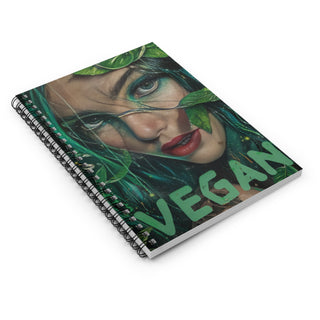 Vegan Girl Spiral Notebook - Ruled Line Printify