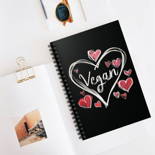 Vegan Hearts Spiral Notebook - Ruled Line