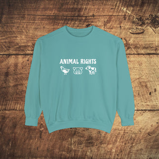 Animal Rights Unisex Garment-Dyed Sweatshirt Printify