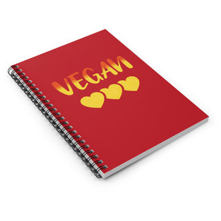 Vegan Hearts Spiral Notebook - Ruled Line