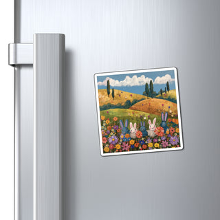 Colorful Bunnies Magnet Printify