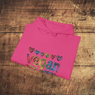 Vegan Hearts Heavy Blend™ Hooded Sweatshirt Printify