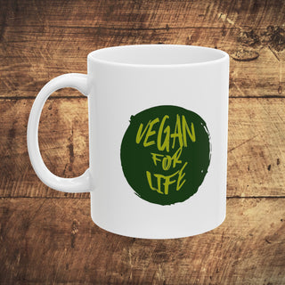 Vegan for Life  Accent Coffee Mug, 11oz Printify