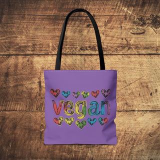 Vegan Hearts Tote Bag Printify