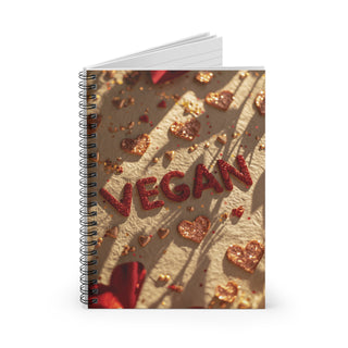 Vegan Hearts Spiral Notebook - Ruled Line Printify