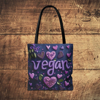 Vegan Hearts Tote Bag Printify