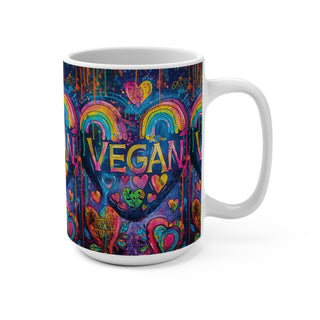 Vegan Hearts Coffee Mug 15oz