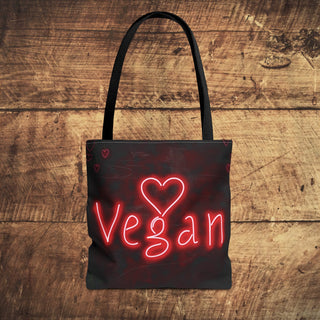 Vegan Heart Tote Bag Printify