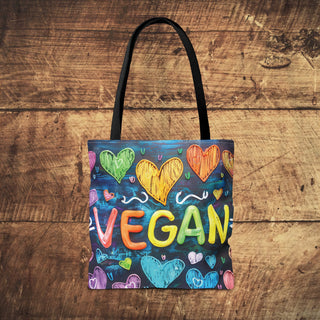 Vegan Hearts Tote Bag Printify