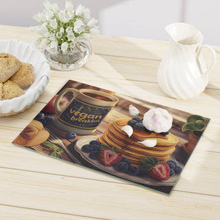 Vegan Breakfast Tempered Glass Cutting Board Printify