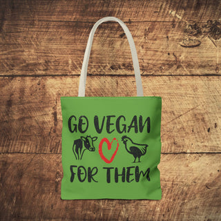 Go Vegan For Them Tote Bag Printify