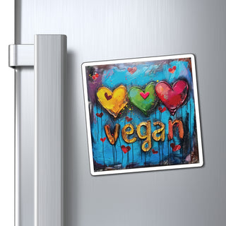 Vegan Hearts Magnet Printify