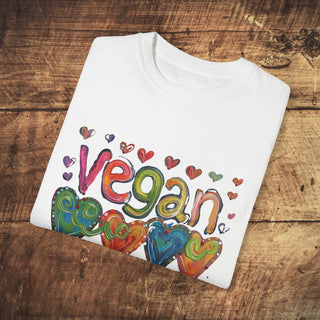 Vegan Love Garment-Dyed T-shirt Printify