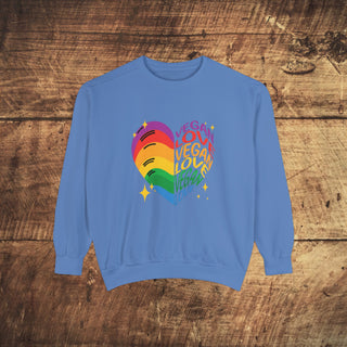 Vegan Love Garment-Dyed Sweatshirt Printify